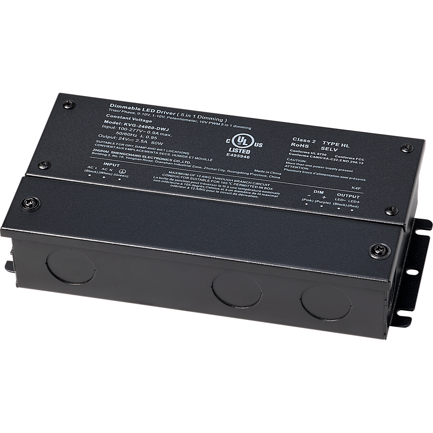 Nia LED Driver 60W 24V 120/277V