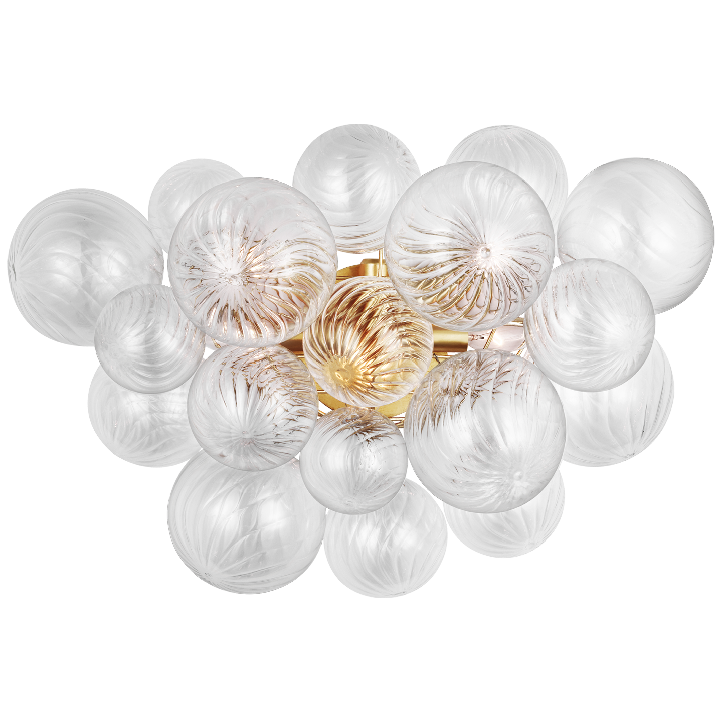 Talia Large Sconce in Gild with Clear Swirled Glass