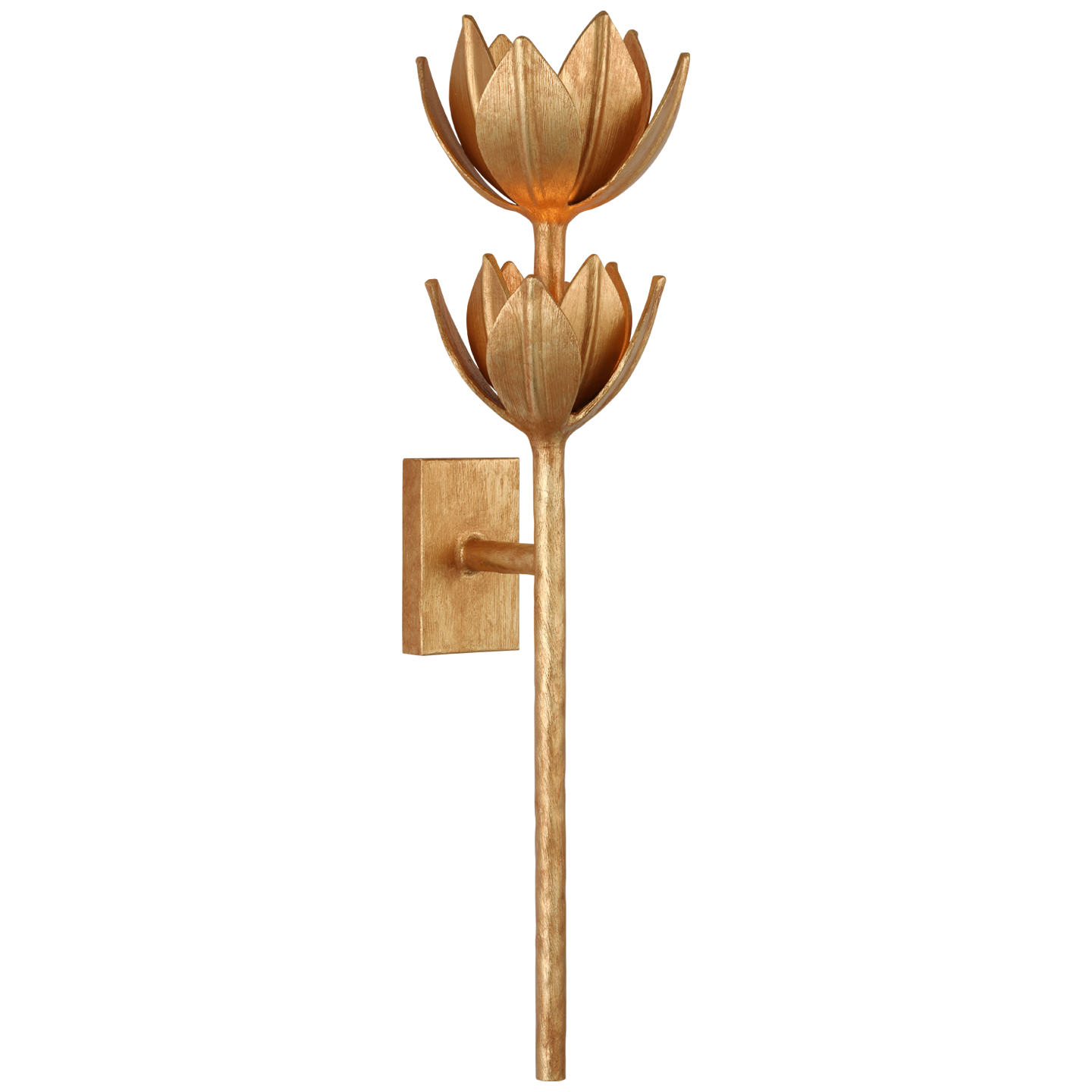 Alberto Large Two Tier Sconce in Antique Gold Leaf