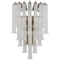 Lorelei Large Waterfall Sconce in Polished Nickel with Clear Glass