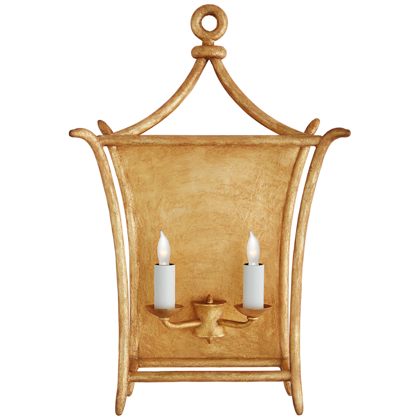 Aria Large Wall Lantern in Antique Gold Leaf