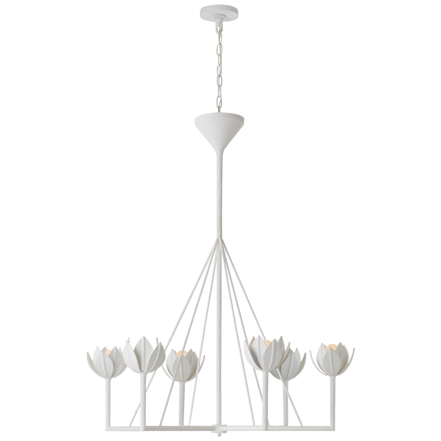 Alberto Large Single Tier Chandelier in Plaster White