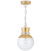 Lucia Small Pendant in Gild and White with Clear Glass