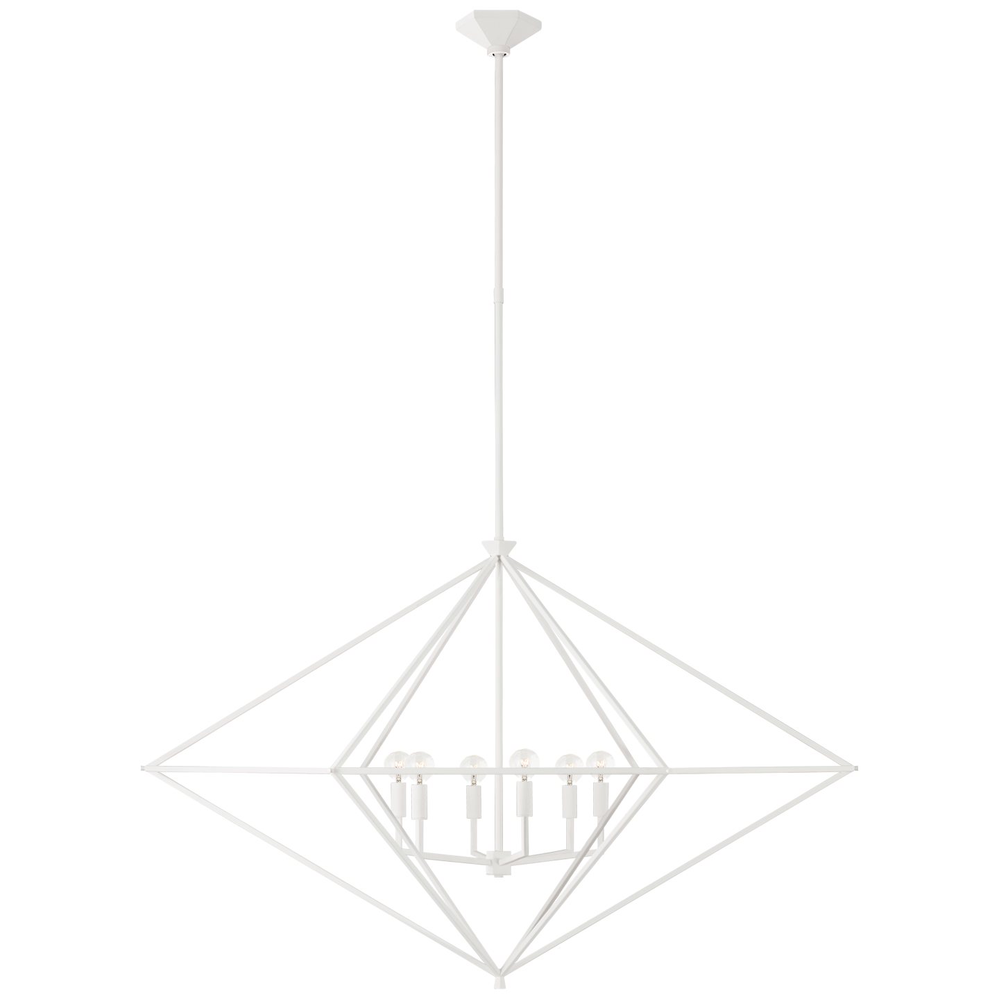 Afton Grande Linear Lantern in Plaster White