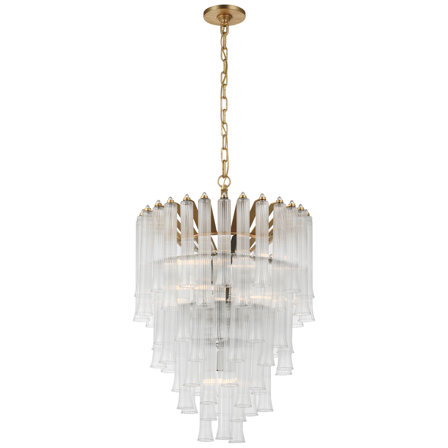 Lorelei Small Waterfall Chandelier in Gild with Clear Glass