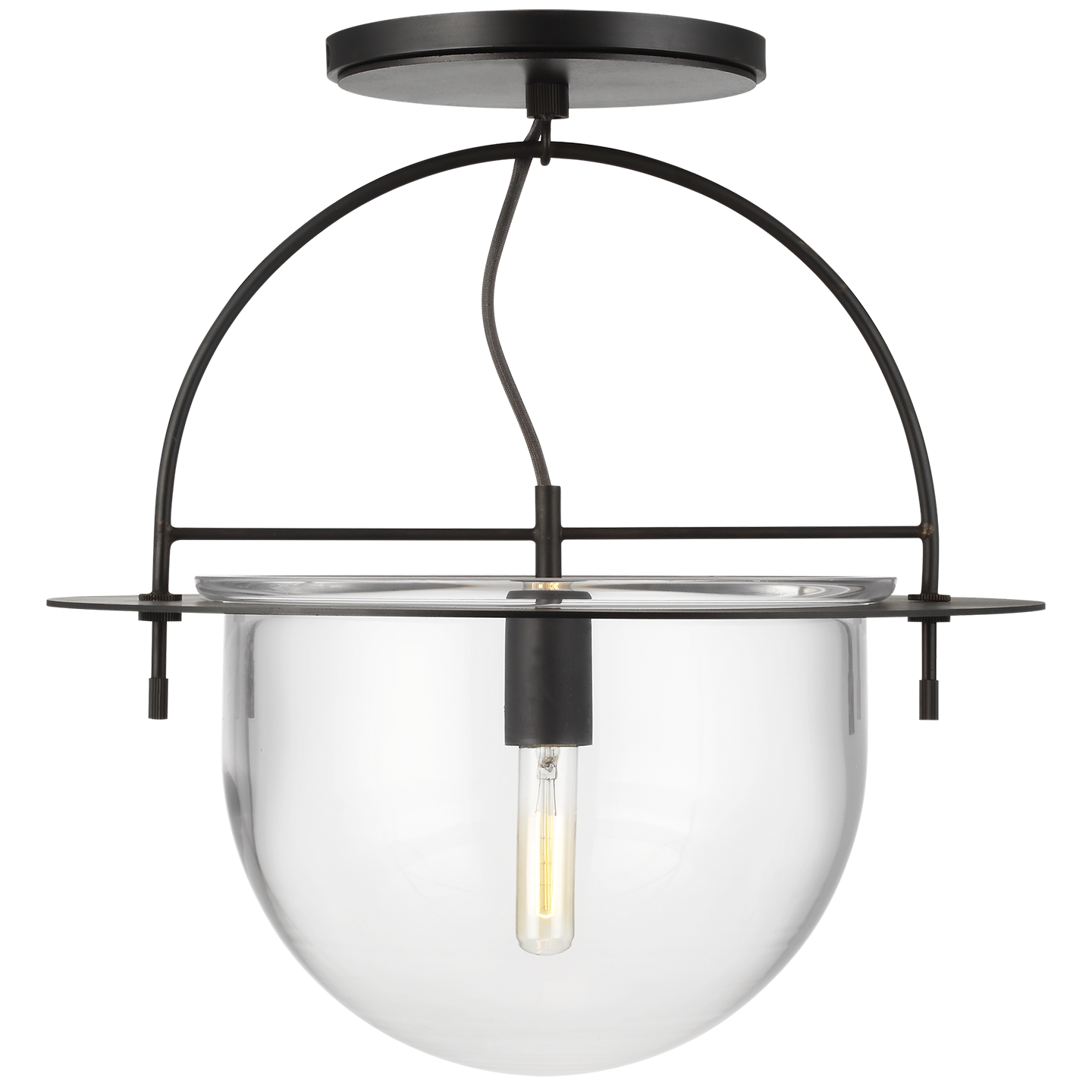 Nuance Large Semi-Flush Mount Aged Iron