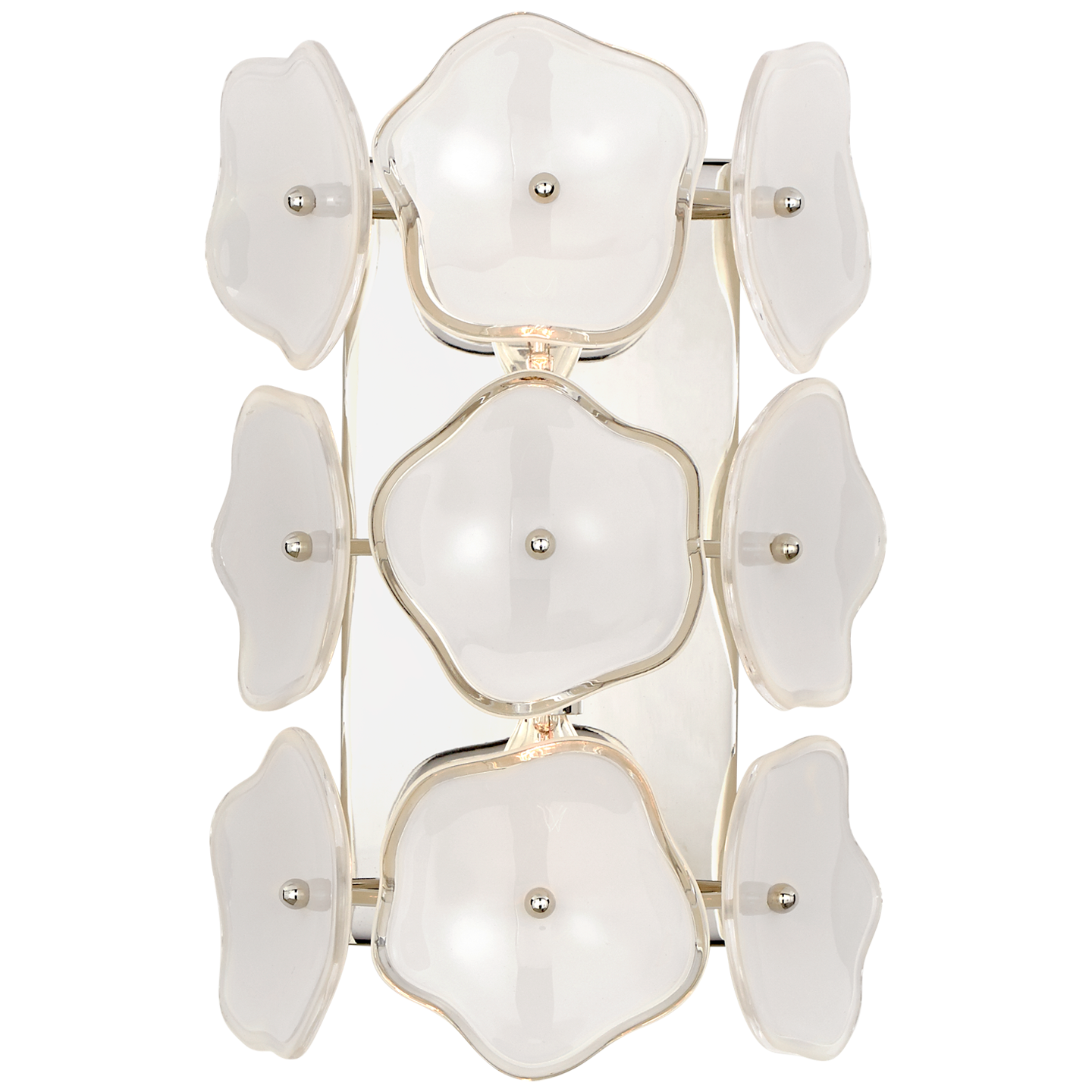 Leighton Small Sconce in Polished Nickel with Cream Tinted Glass