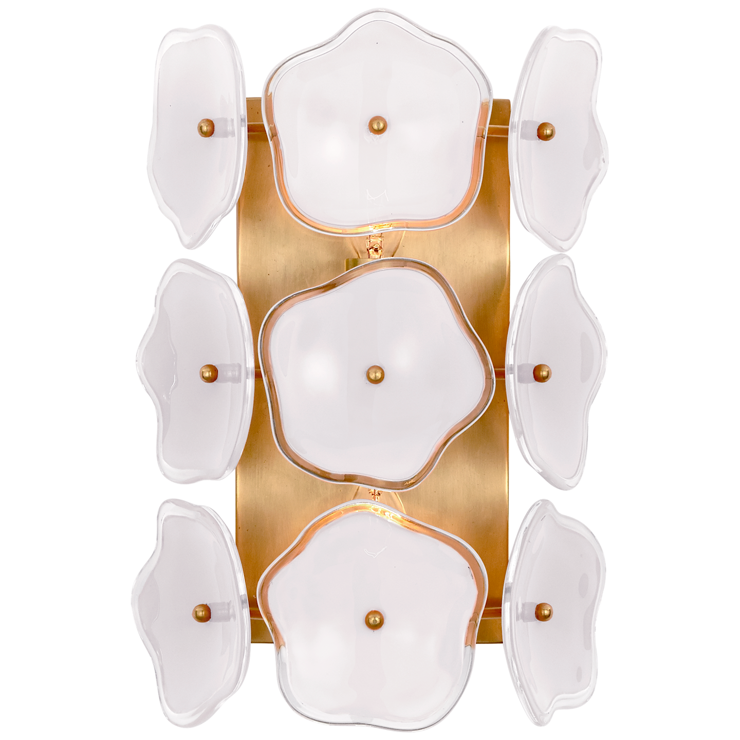 Leighton Small Sconce in Soft Brass with Cream Tinted Glass