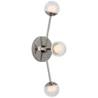 Alloway 19" Triple Linear Sconce in Polished Nickel with Clear Glass