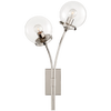 Prescott Left Sconce in Polished Nickel with Clear Glass