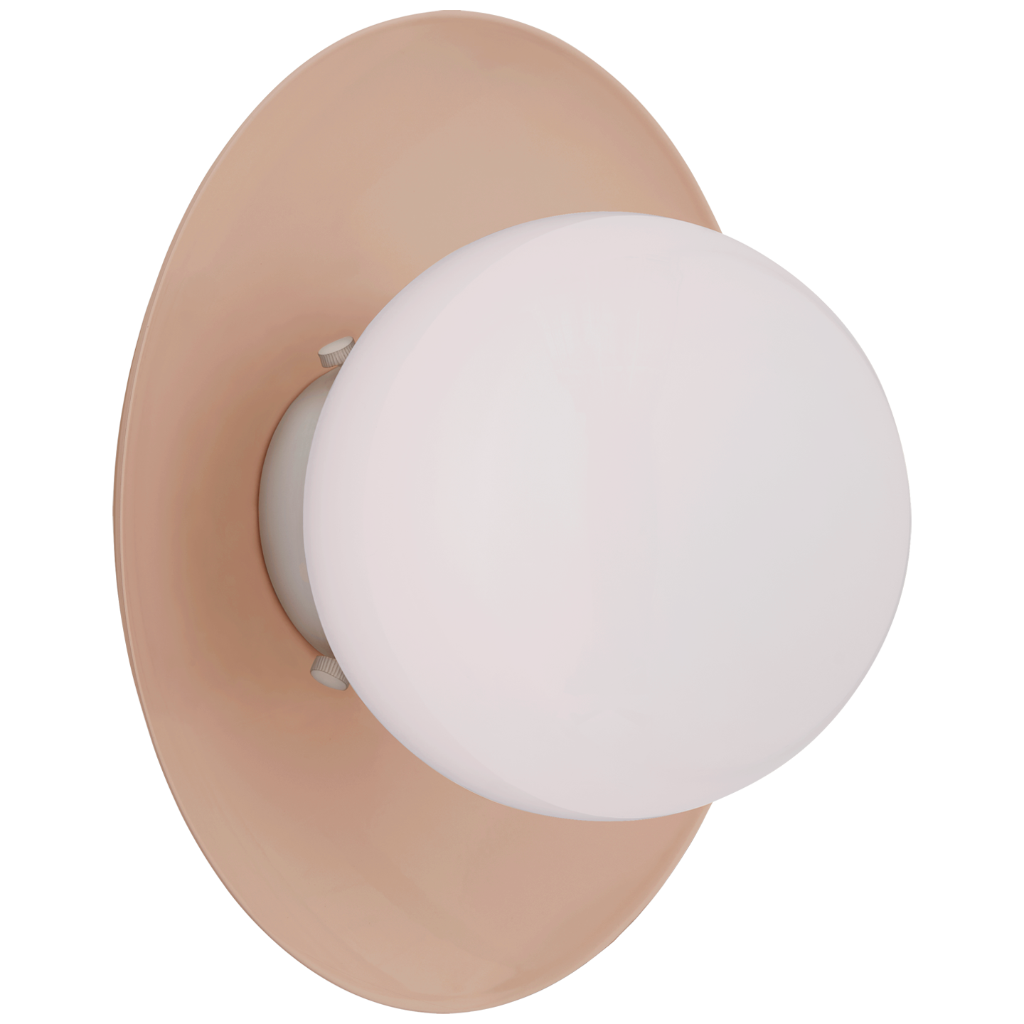 Boswell Small Sconce in Blush and Polished Nickel with White Glass