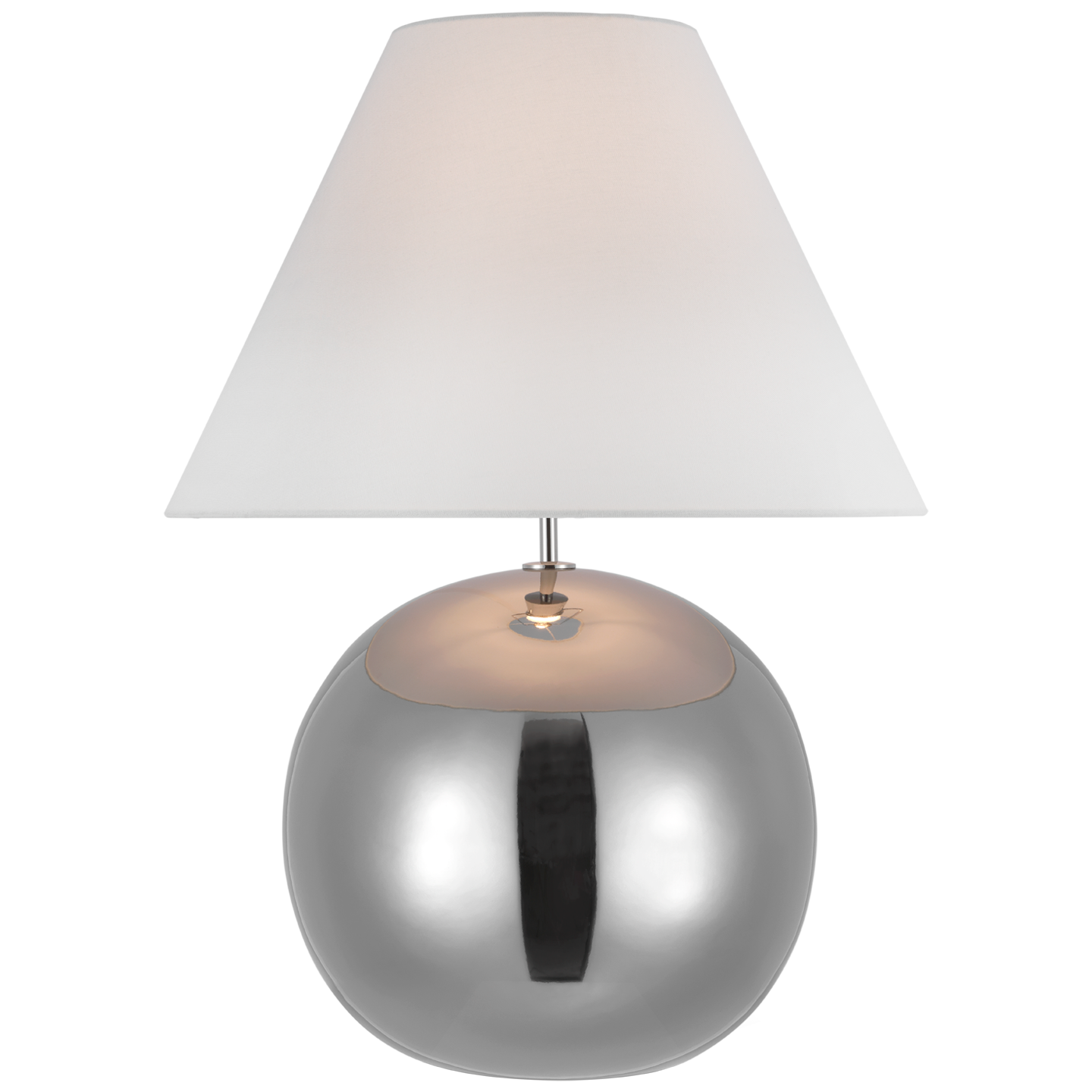 Brielle Large Table Lamp in Silver with Linen Shade Open Box