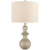 Saxon Large Table Lamp in Dove Grey with Cream Linen Shade