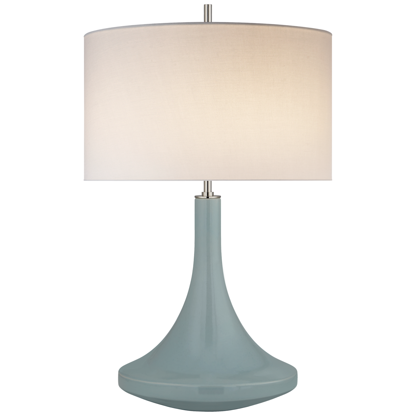 Minola Medium Table Lamp in Pale Mint with Linen Shade