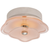 Leighton 6" Layered Flush Mount in Polished Nickel with Blush Tinted Glass