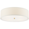 Walker Large Flush Mount in Gild with Cream Linen Shade