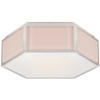 Bradford Small Hexagonal Flush Mount in Blush and Polished Nickel with Frosted Glass