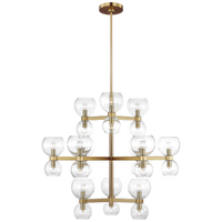 Londyn Large Chandelier Burnished Brass with Clear Glass
