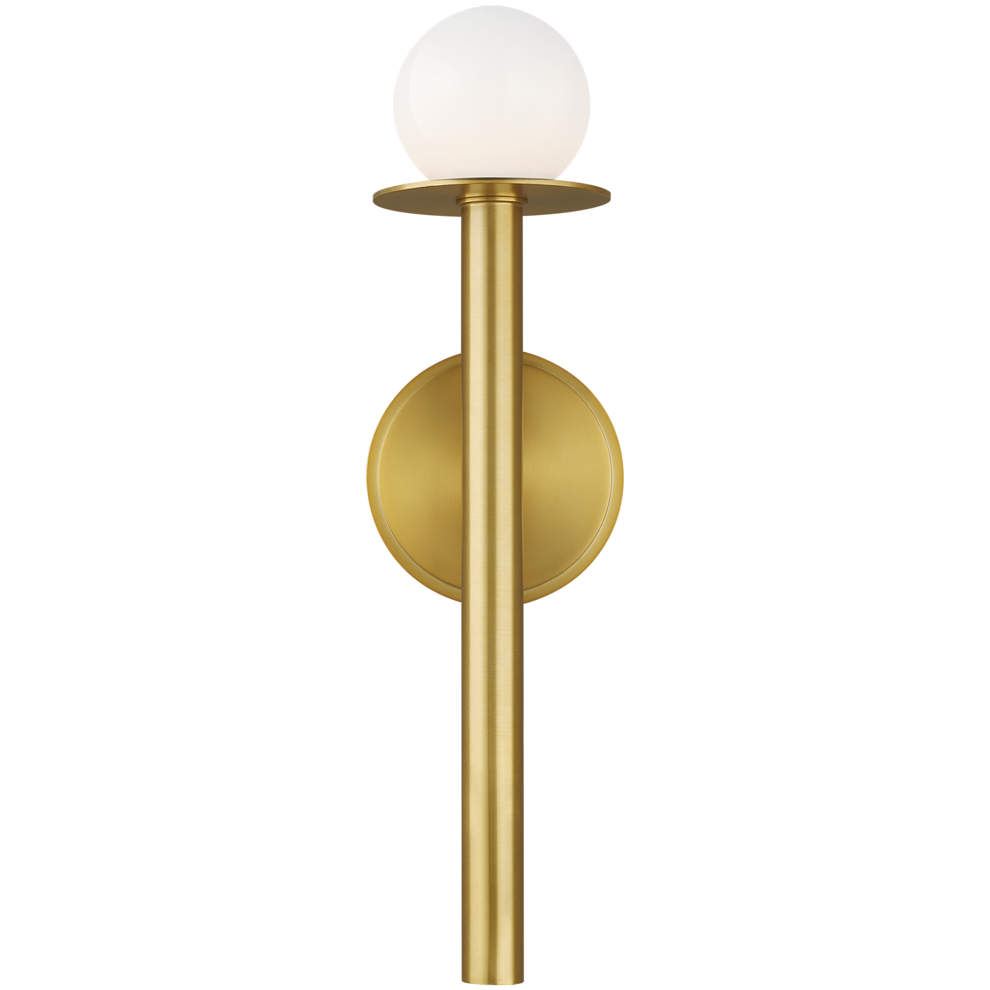 Nodes Sconce in Burnished Brass with White Glass