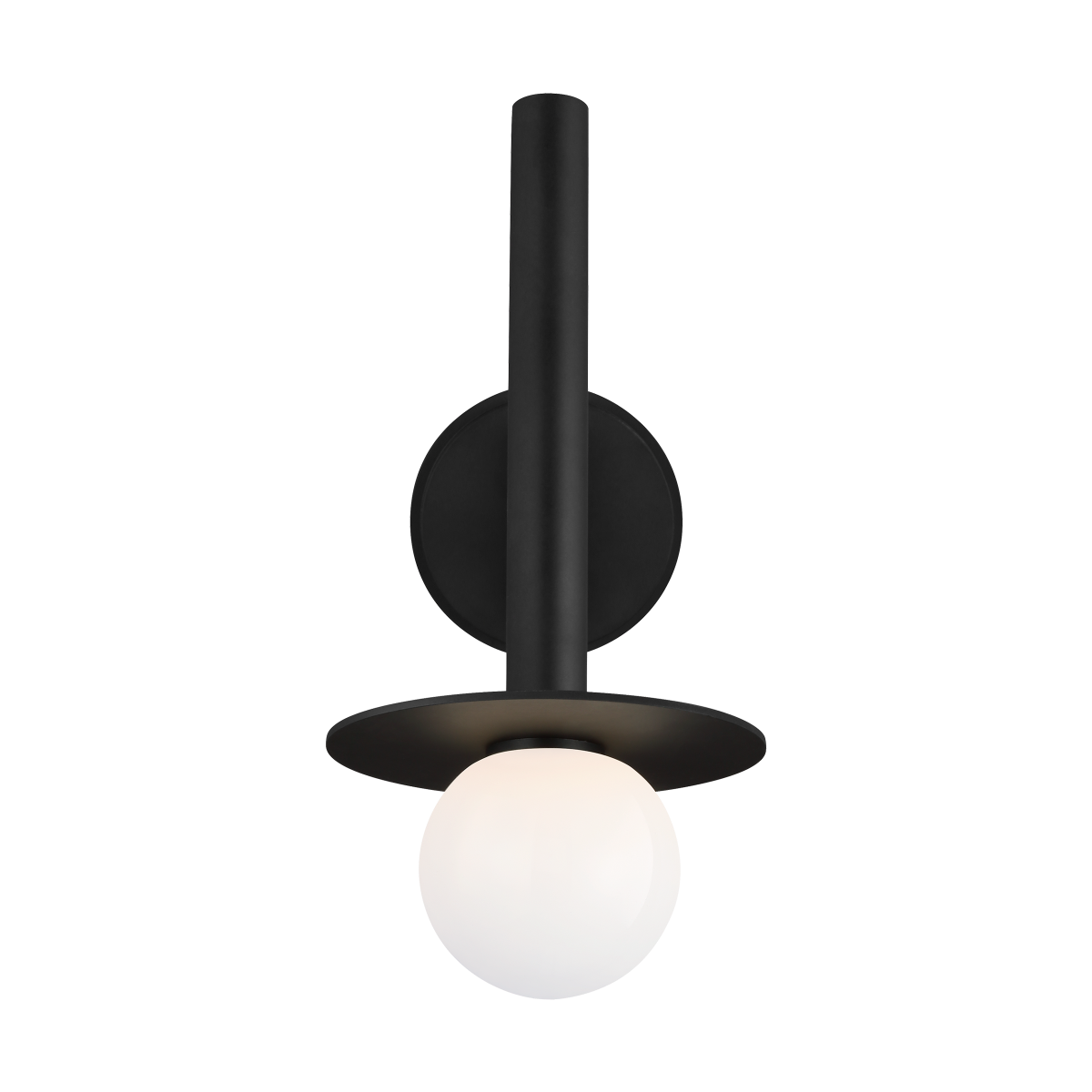 Nodes Pivot Sconce in Midnight Black with White Glass