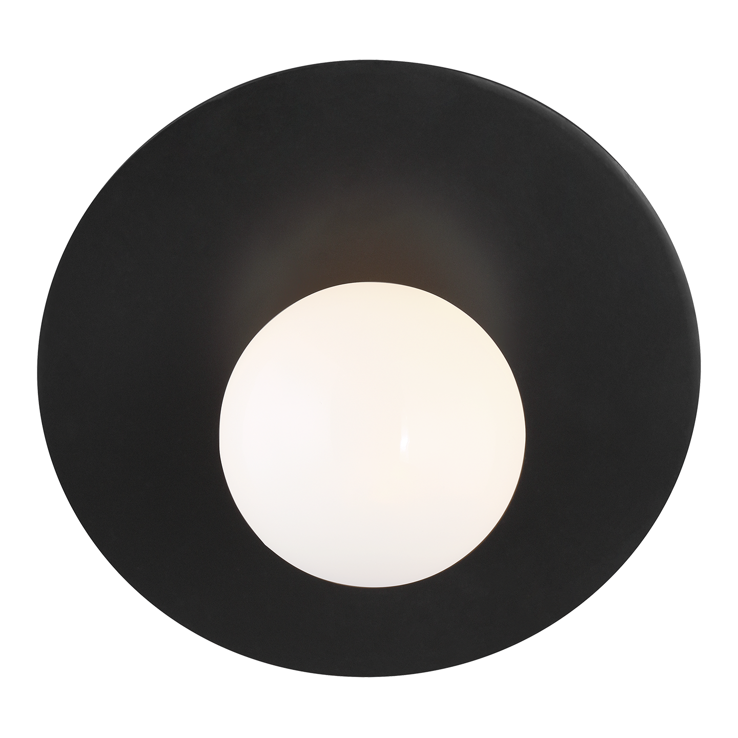 Nodes Large Angled Sconce in Midnight Black with White Glass