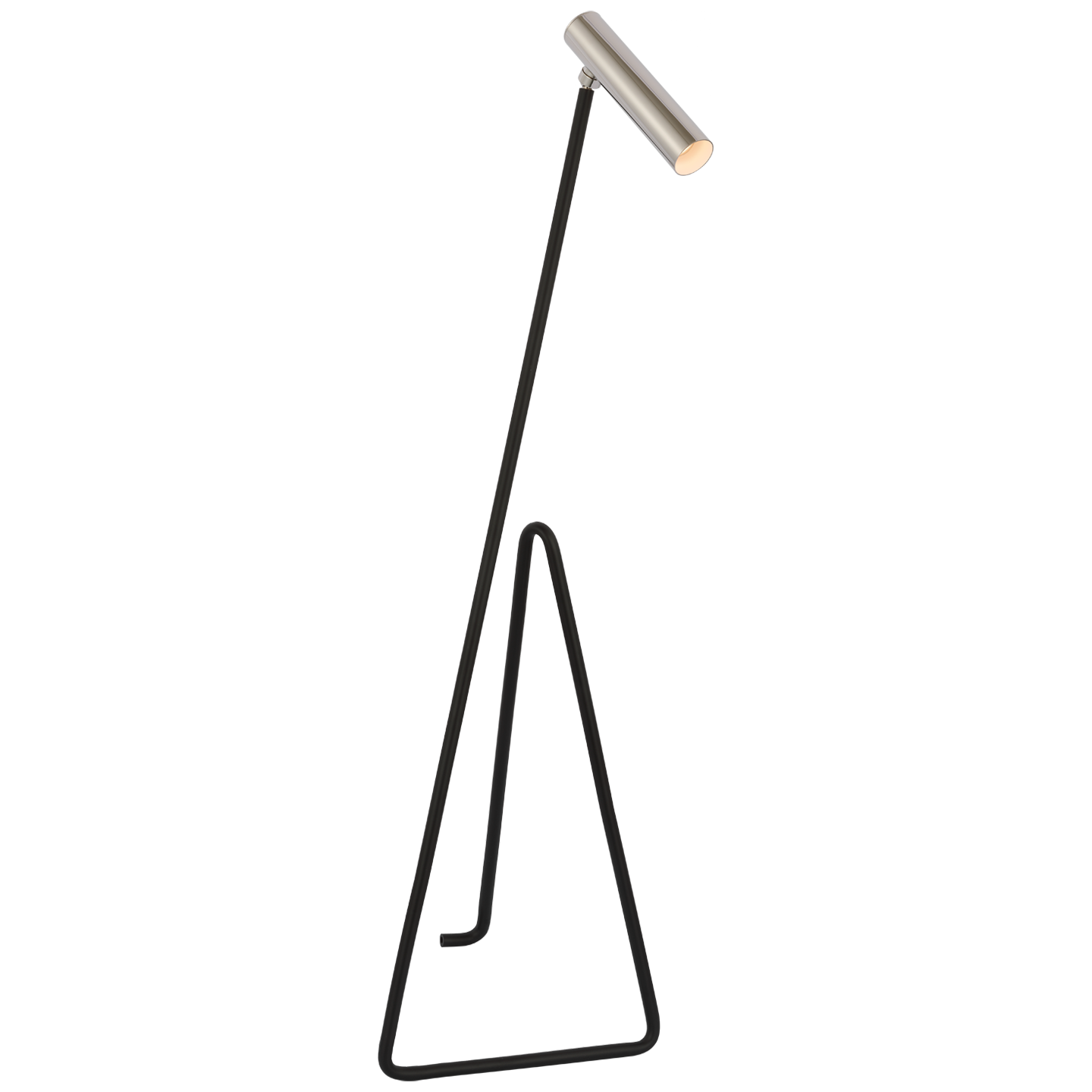 Flesso Small Floor Lamp in Matte Black and Polished Nickel Open Box