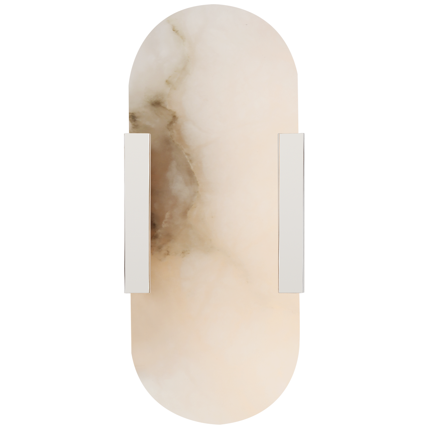 Melange 10" Elongated Sconce in Polished Nickel with Alabaster