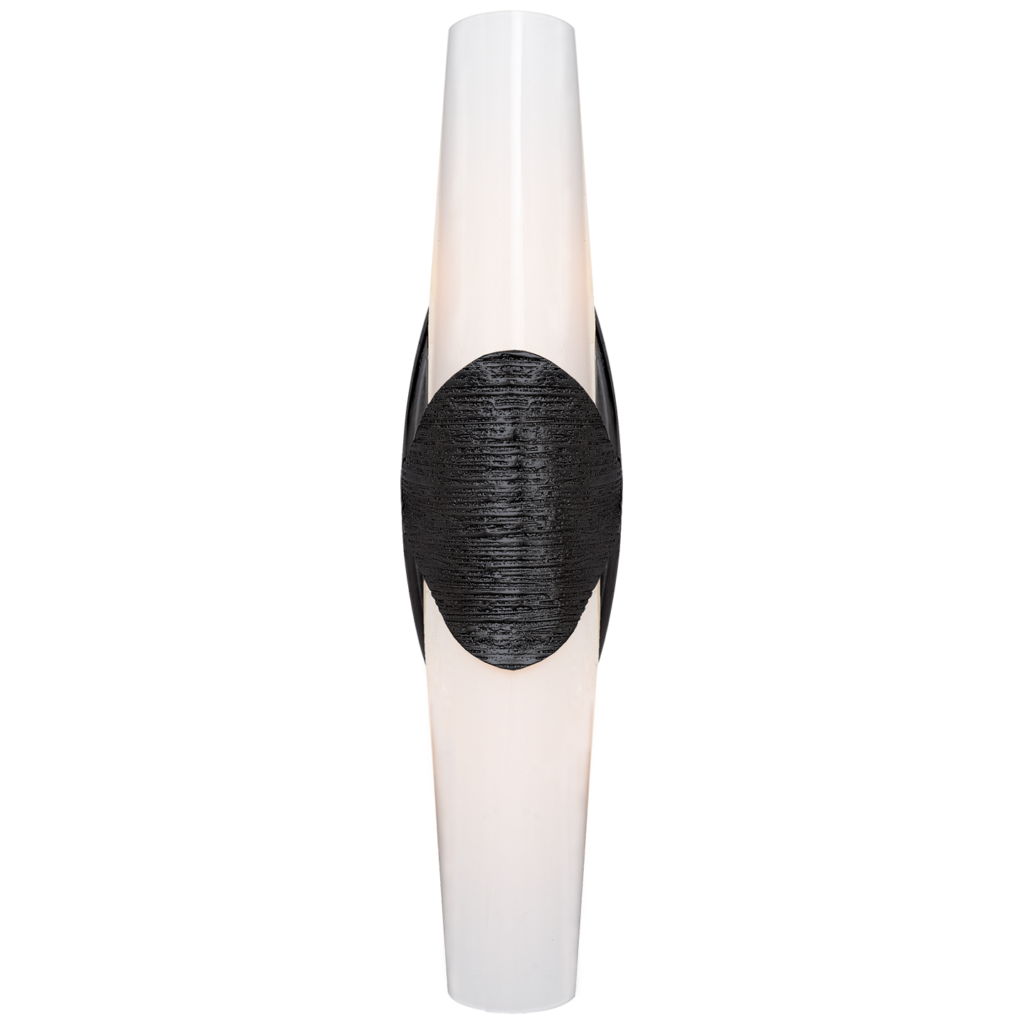 Utopia Large Band Sconce in Aged Iron with White Glass