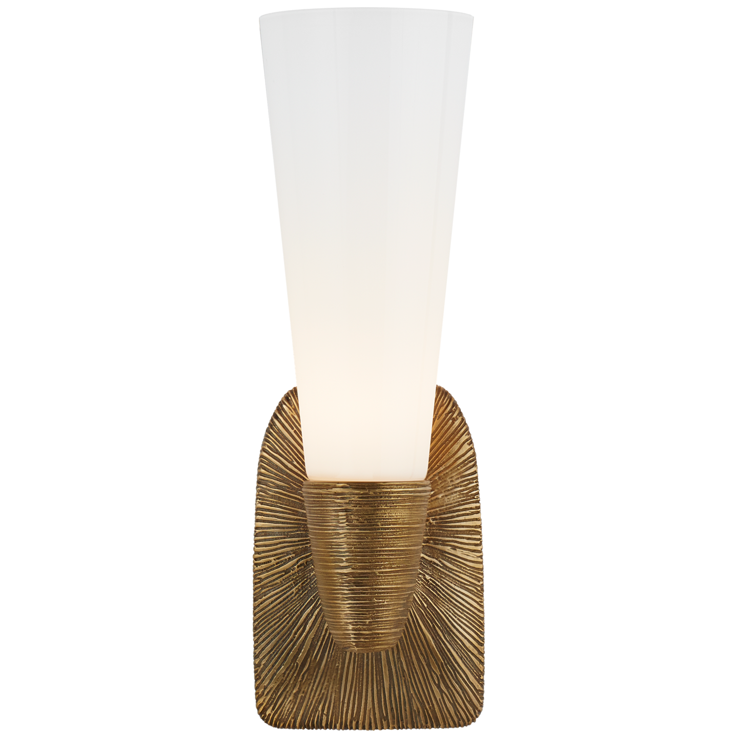 Utopia Small Single Bath Sconce in Gild with White Glass