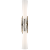 Utopia 32" Double Bath Sconce in Polished Nickel with White Glass