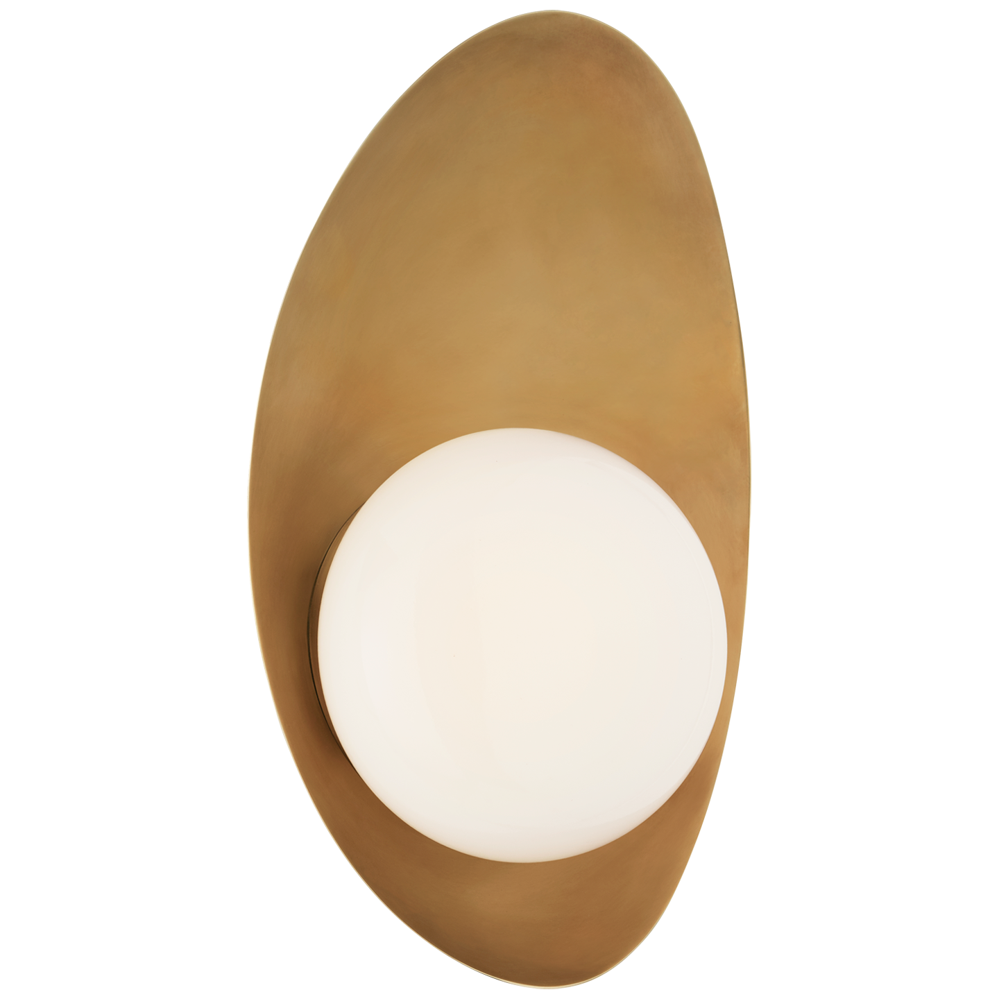 Nouvel Small Sconce in Antique-Burnished Brass with White Glass (Open Box)