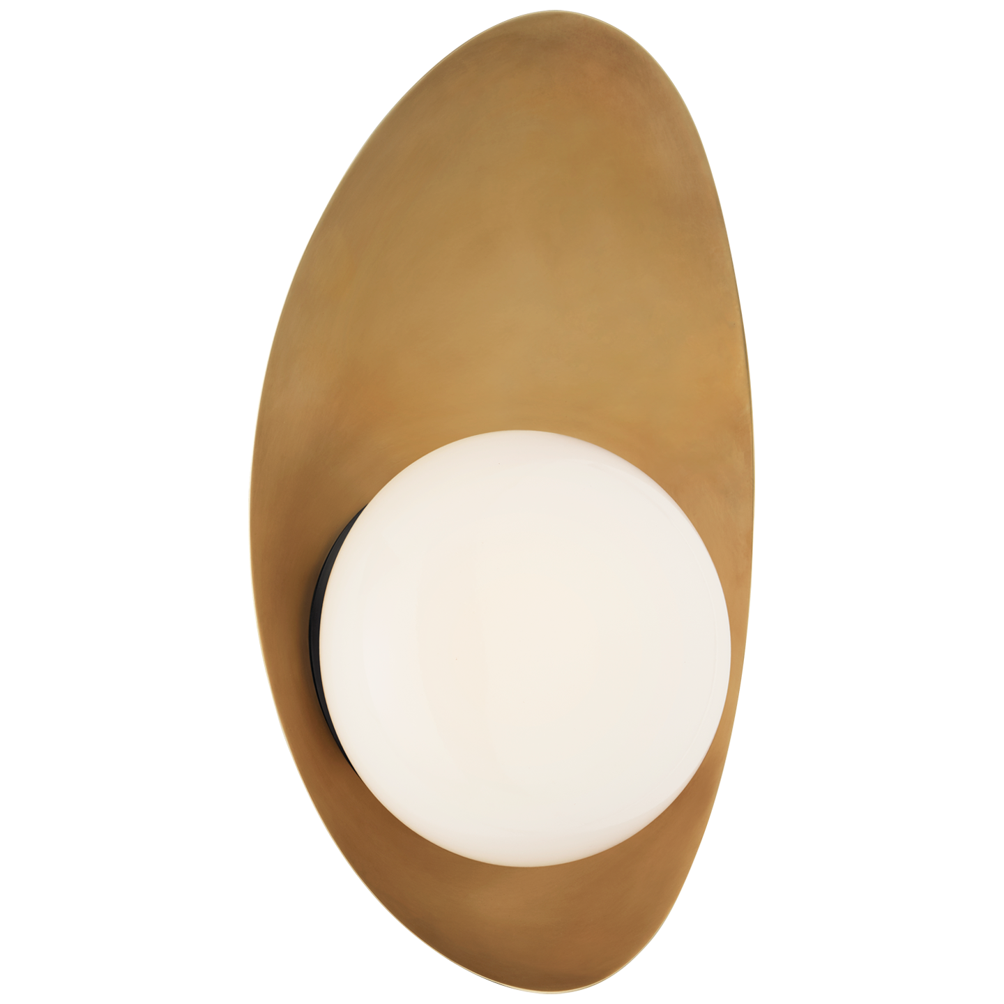 Nouvel Small Sconce in Bronze and Antique-Burnished Brass with White Glass Open Box