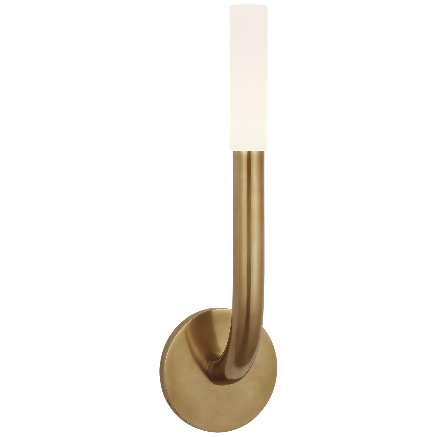 Rousseau 15" Single Sconce in Antique-Burnished Brass with Etched Crystal 220V