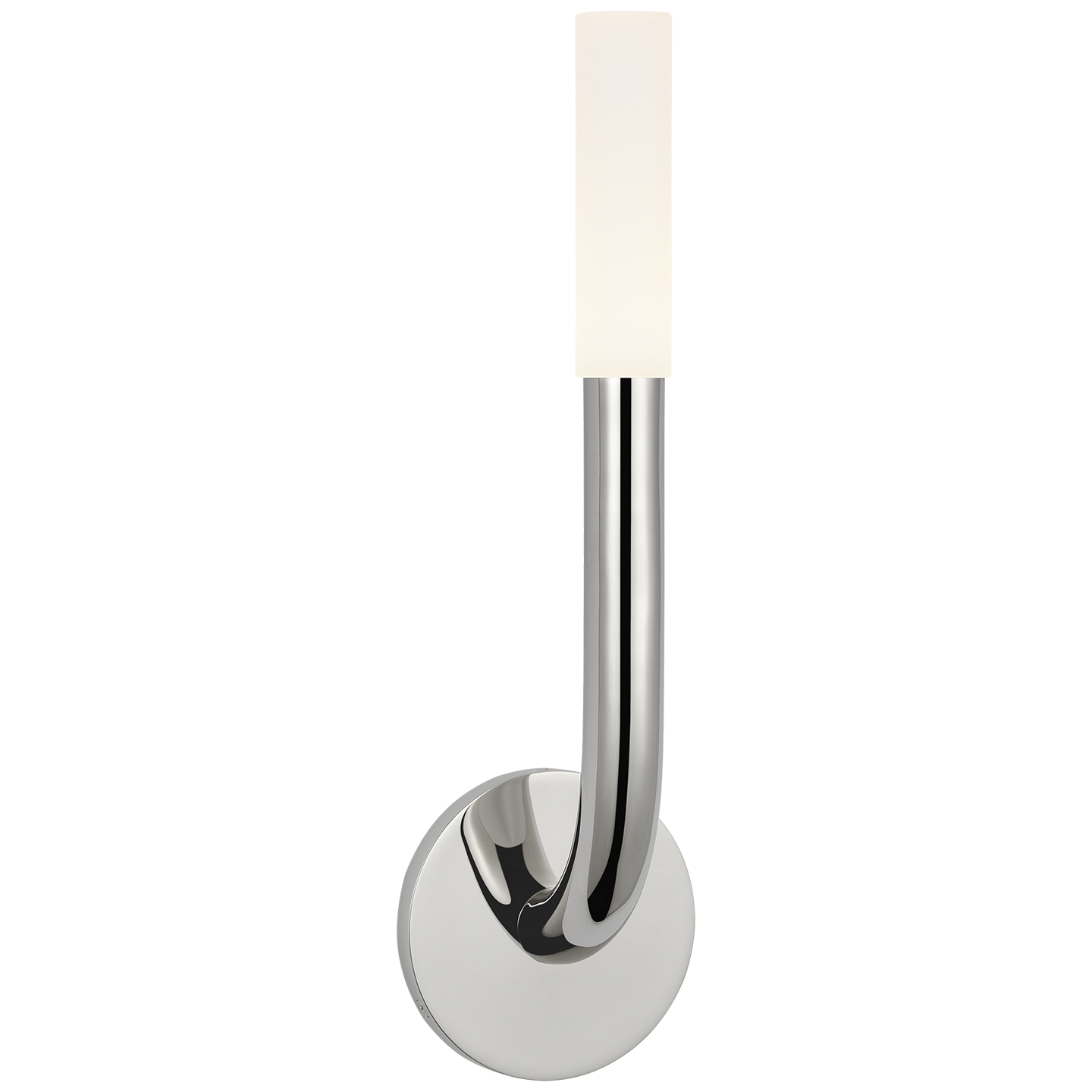 Rousseau 15" Single Sconce in Polished Nickel with Etched Crystal 220V