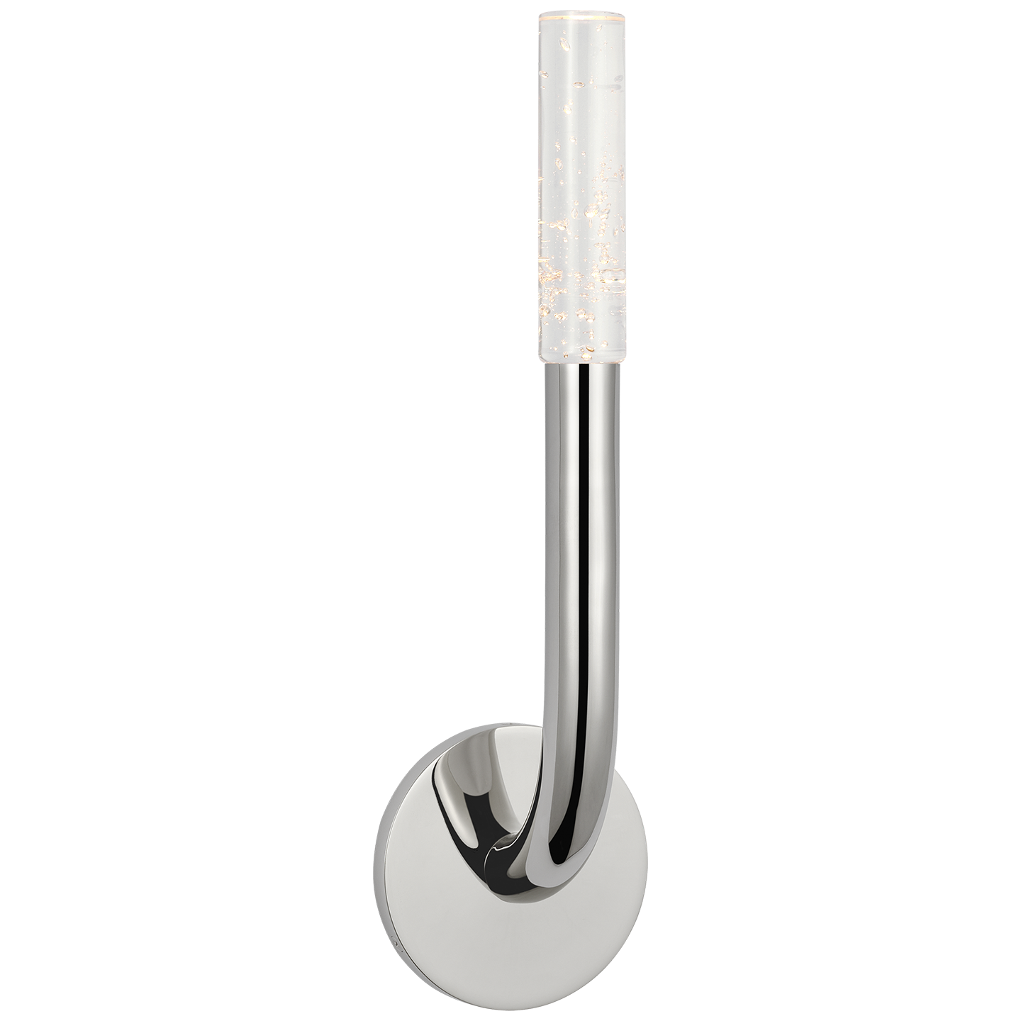 Rousseau 15" Single Sconce in Polished Nickel with Seeded Glass