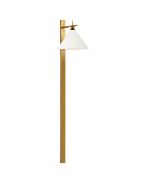 Cleo 56" Statement Sconce in Antique-Burnished Brass with Matte White Shade