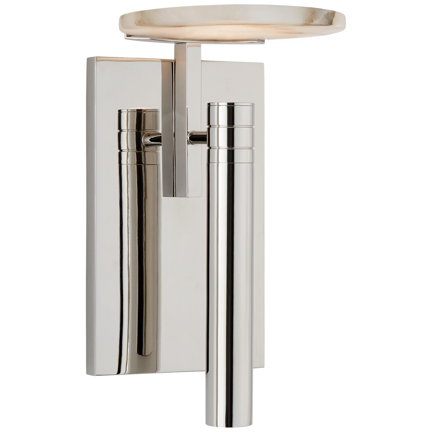 Melange Floating Disc Sconce in Polished Nickel with Alabaster Open Box