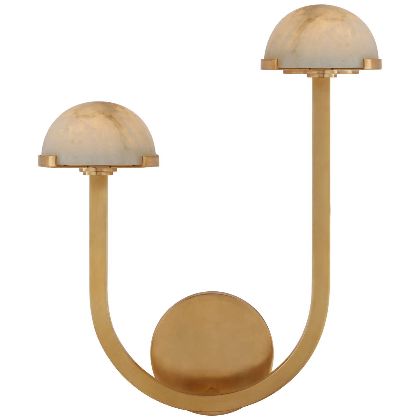 Pedra 15" Asymmetrical Left Sconce in Antique-Burnished Brass with Alabaster