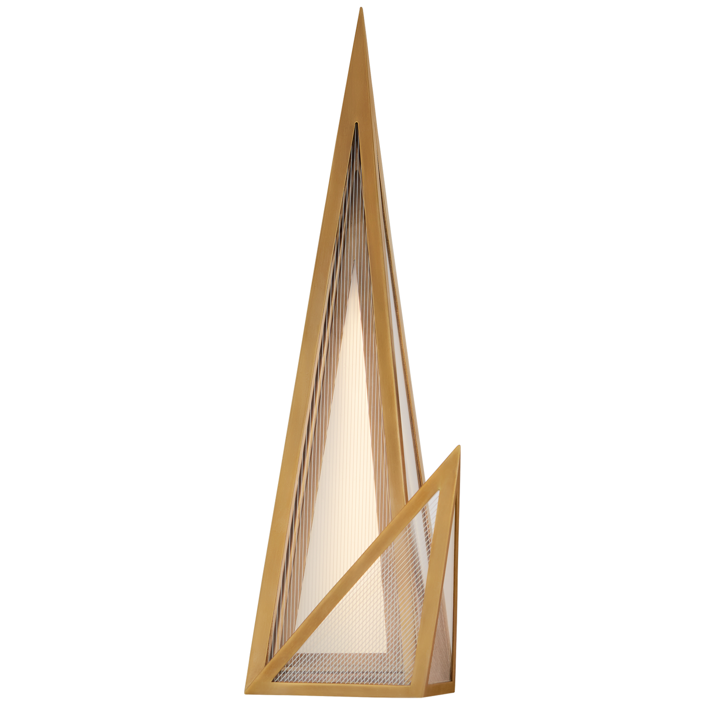 Ori Sconce in Antique-Burnished Brass with Clear Lined Glass