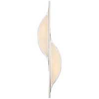Avant Large Curved Sconce in Polished Nickel with Frosted Glass