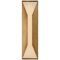 Stretto 16" Sconce in Antique-Burnished Brass with Frosted Glass