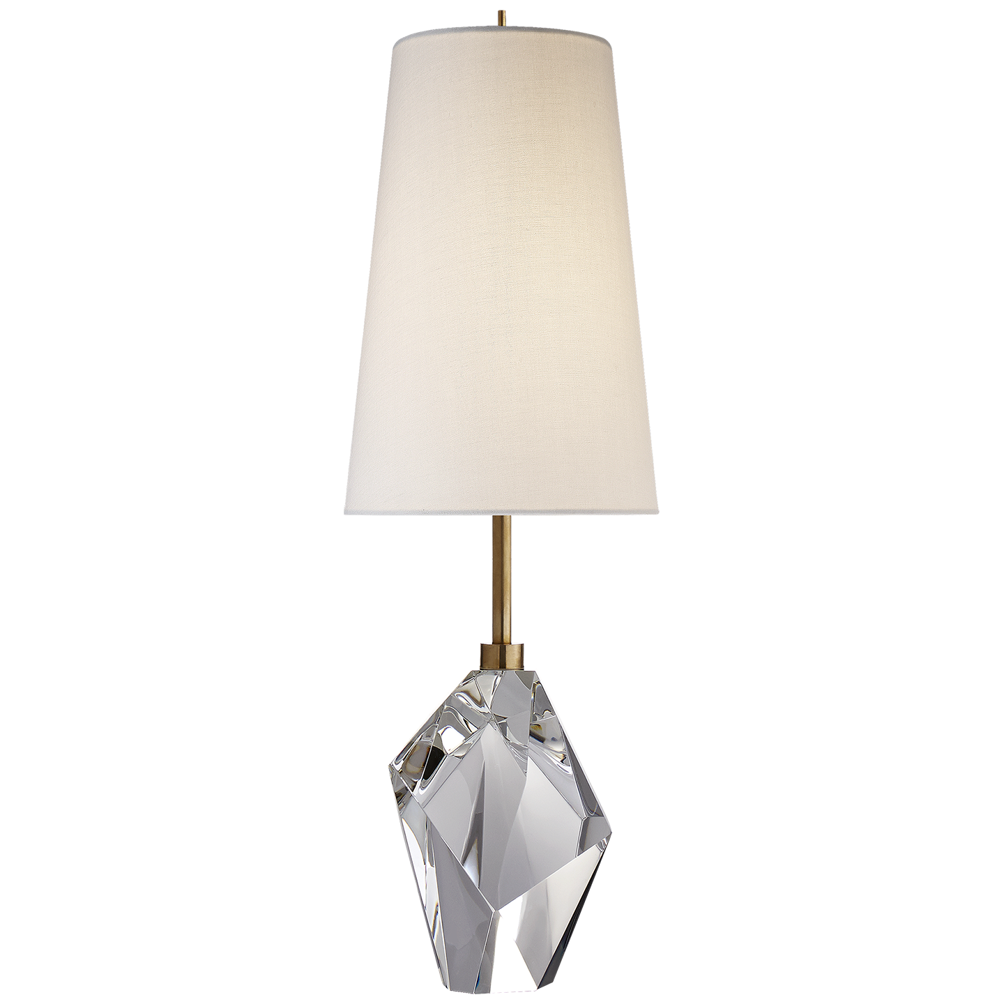 Halcyon Accent Table Lamp in Crystal with Linen Shade