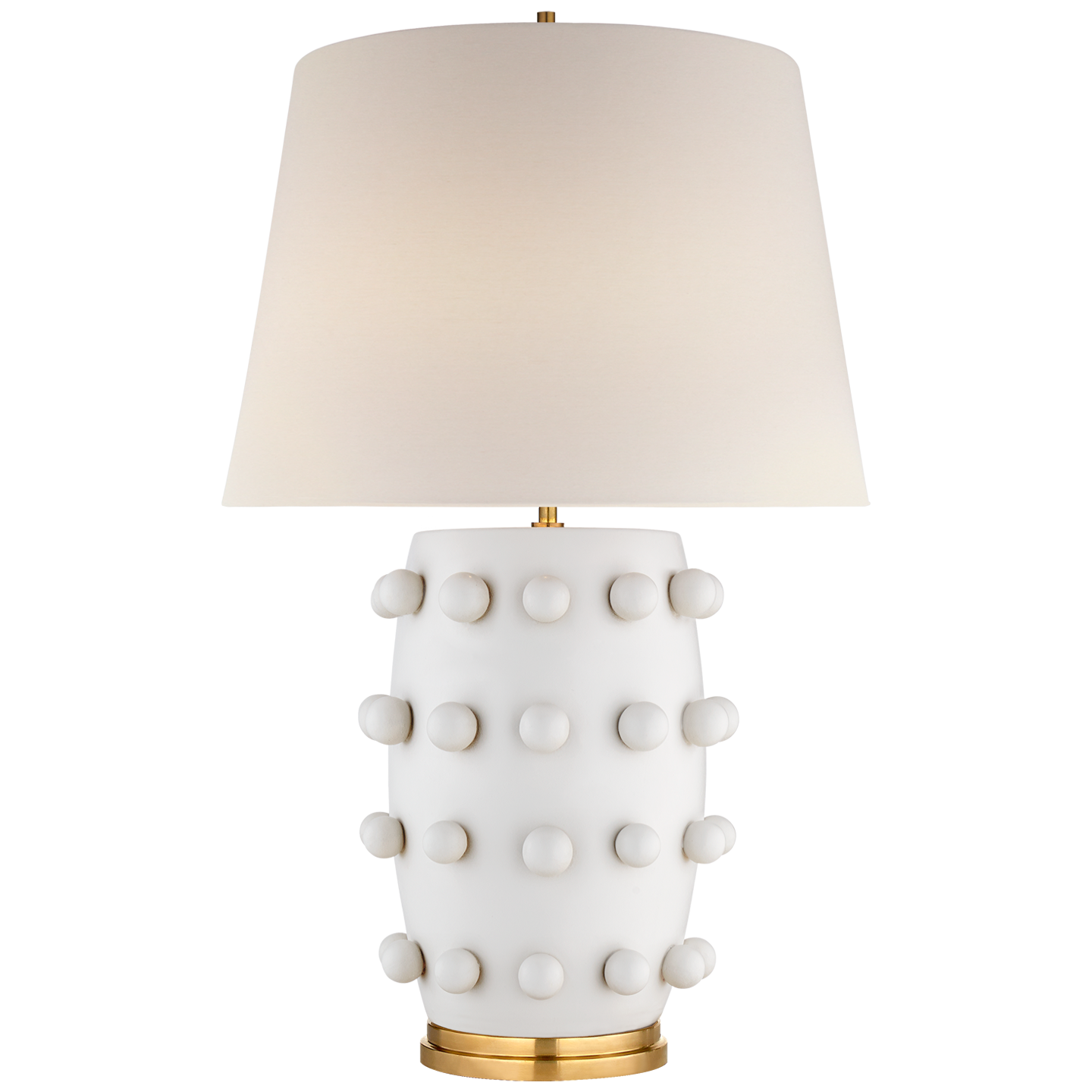 Linden Medium Cordless Table Lamp in Plaster White with Linen Shade 220V