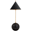 Cleo Orb Base Accent Lamp in Antique-Burnished Brass with Black Shade