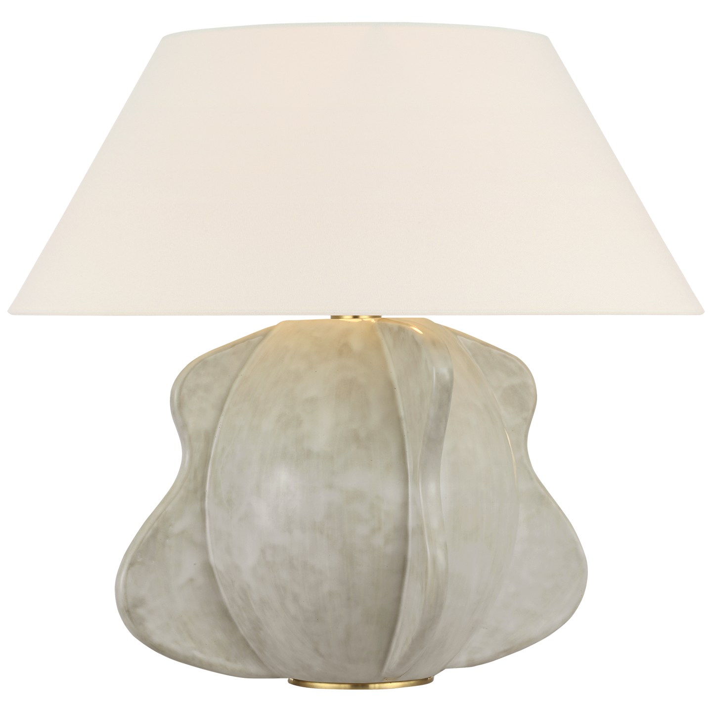 Delmar 22" Table Lamp in Antiqued White with Linen Shade