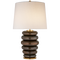 Phoebe Stacked Table Lamp in Crystal Bronze with Linen Shade