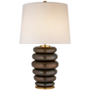 Phoebe Stacked Table Lamp in Crystal Bronze with Linen Shade