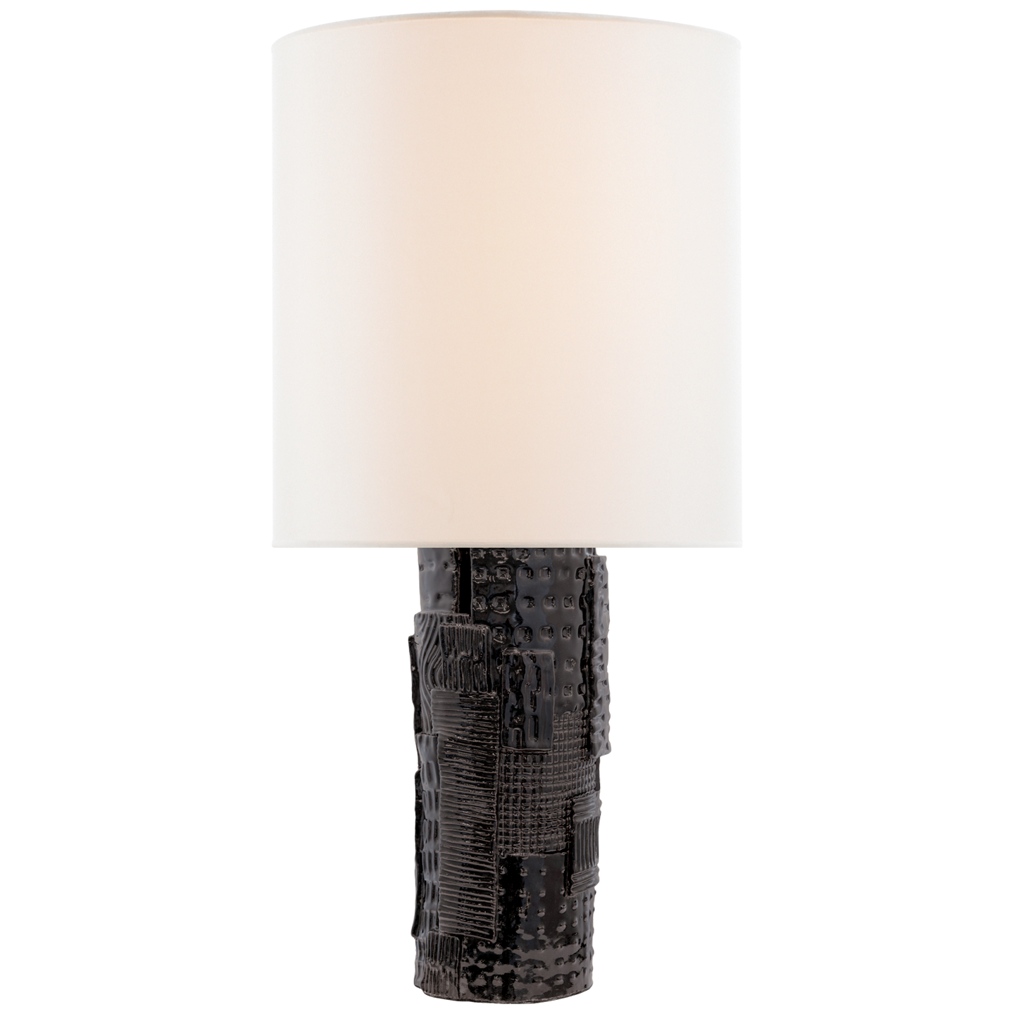 Pastiche Large Table Lamp in Black with Linen Shade