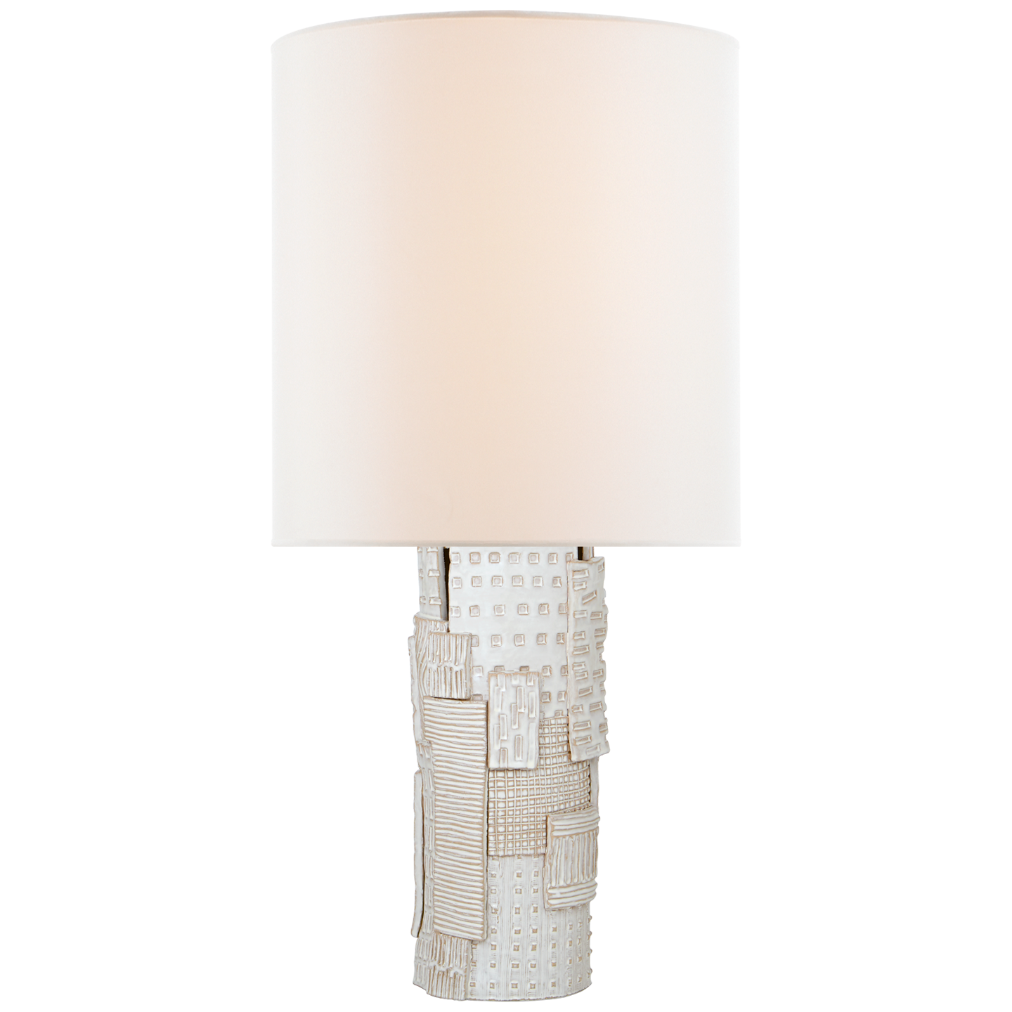 Pastiche Large Table Lamp in Ivory with Linen Shade
