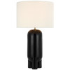 Chalon Large Table Lamp in Matte Black with Linen Shade